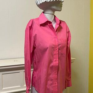 Foxcroft Cotton/Polyester Button down Pink Shirt - Size 4P
